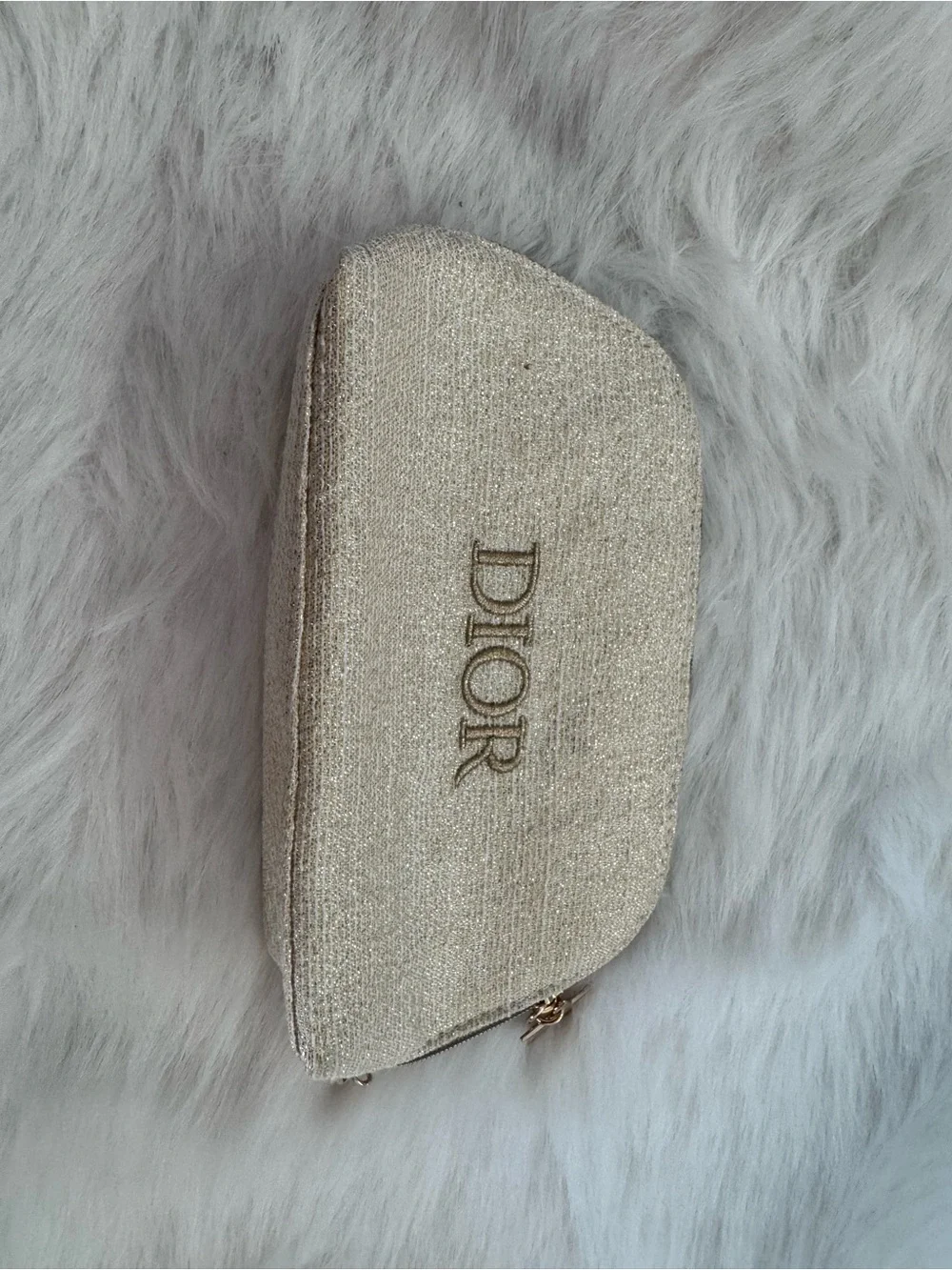 Dior Sparkling Cream Cosmetic Pouch with Embroidered Logo